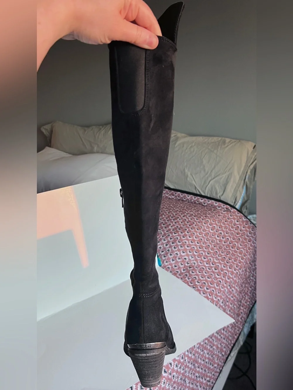 Black Over-the-Knee Suede Boots